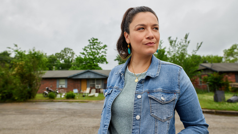 Sarah Podemski standing in publicity still from Reservation Dogs