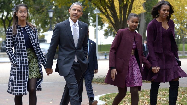 The Obama family during an outing