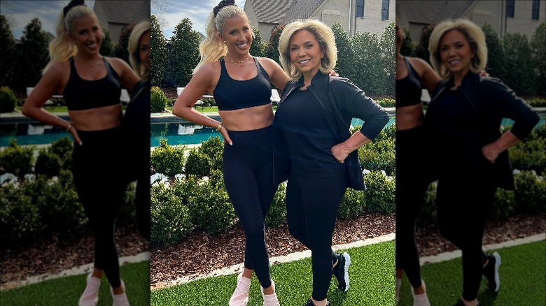 Savannah and Julie Chrisley standing next to each other in workout gear