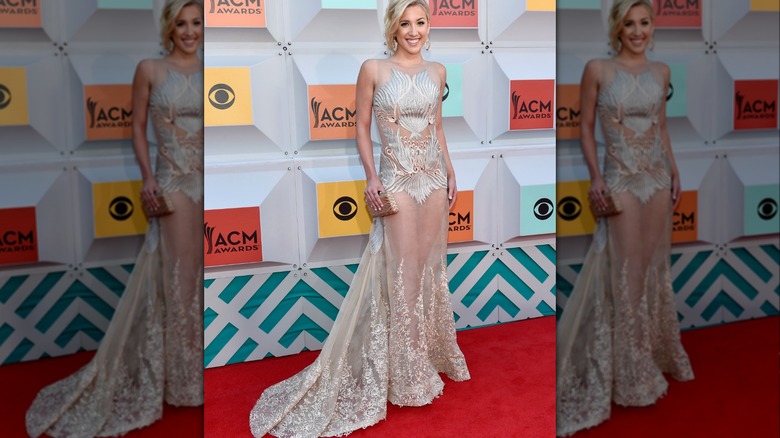 Savannah Chrisley in see-through sparkly dress at the 2016 CMA Awards