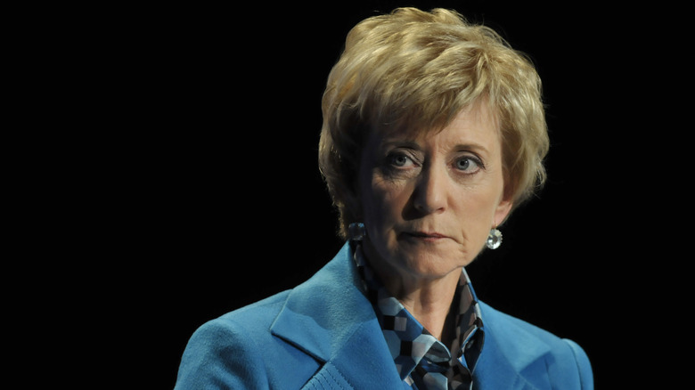 Linda McMahon looking stern