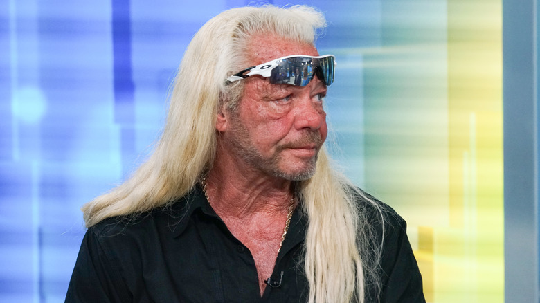 Duane "Dog" Chapman wearing sunglasses on "Fox & Friends" in New York, 2019