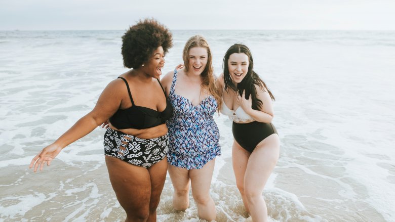 Three woman at the beach