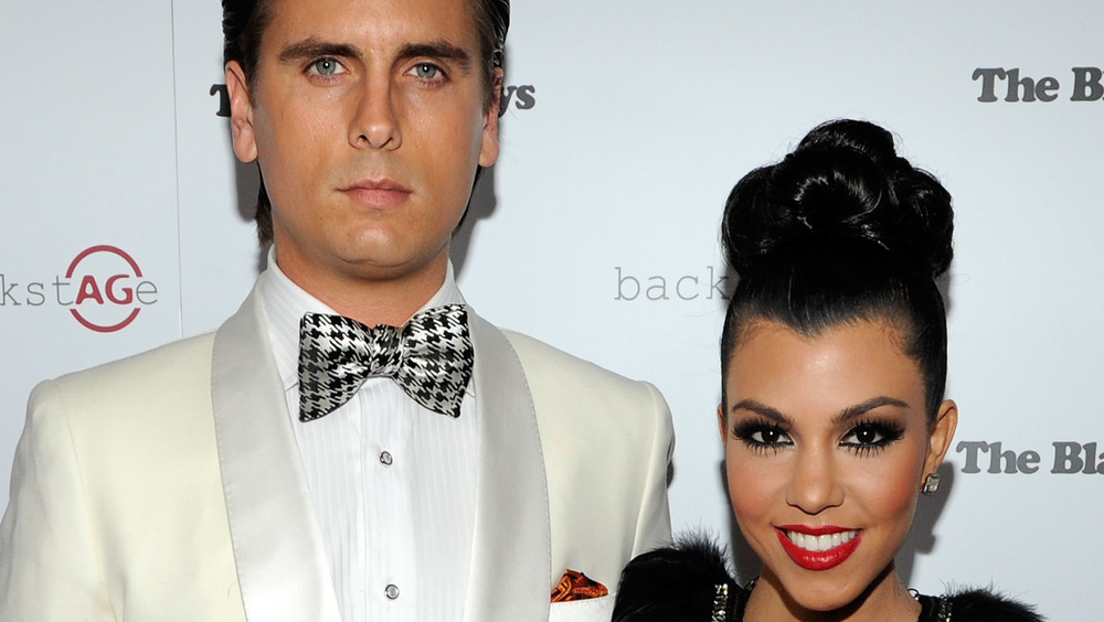 Scott Disick and Kourtney Kardashian pose together