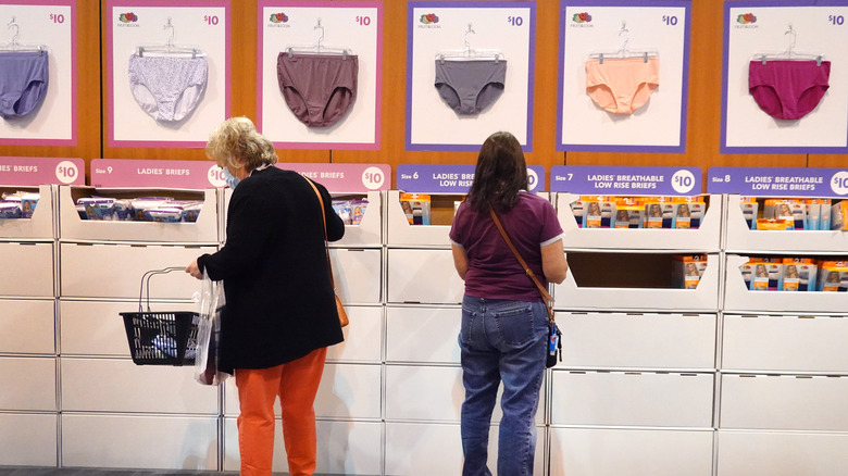 women shopping for underwear