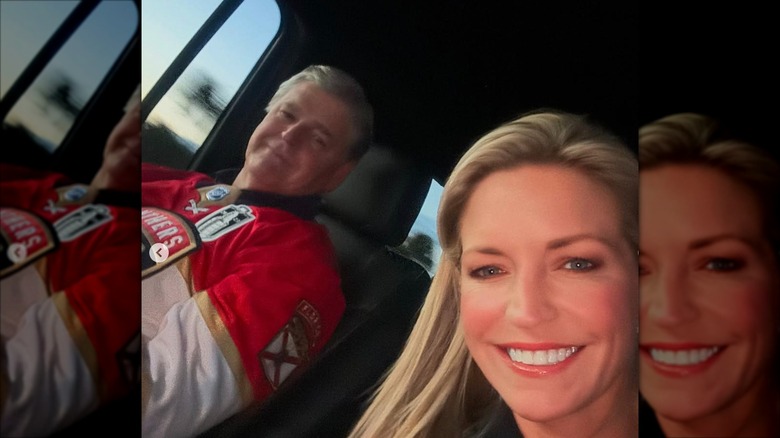 Sean Hannity and Ainsley Earhardt riding in a vehicle