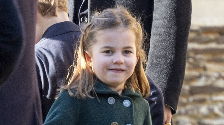 Princess Charlotte biting her lip