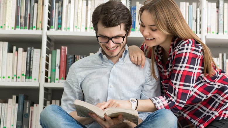 Couple in the library