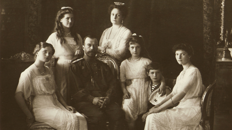 The Romanov family posing