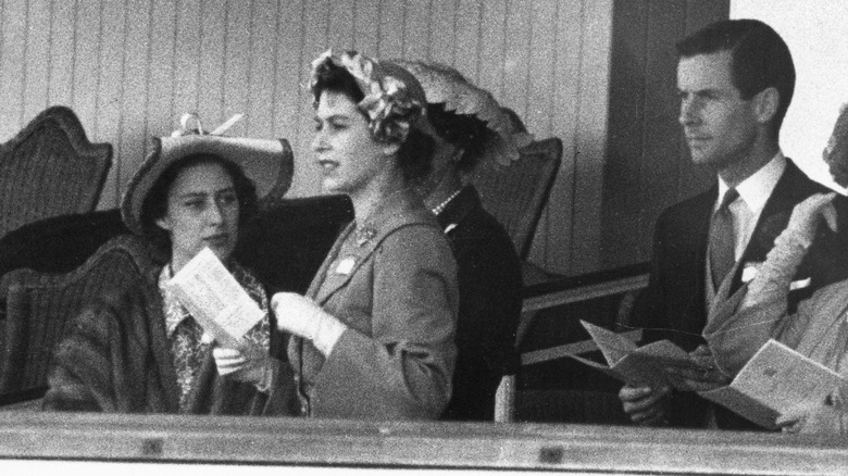 Princess Margaret, Queen Elizabeth, & Peter Townsend in royal box