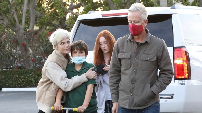 Selma Blair with Ronald Carlson and children