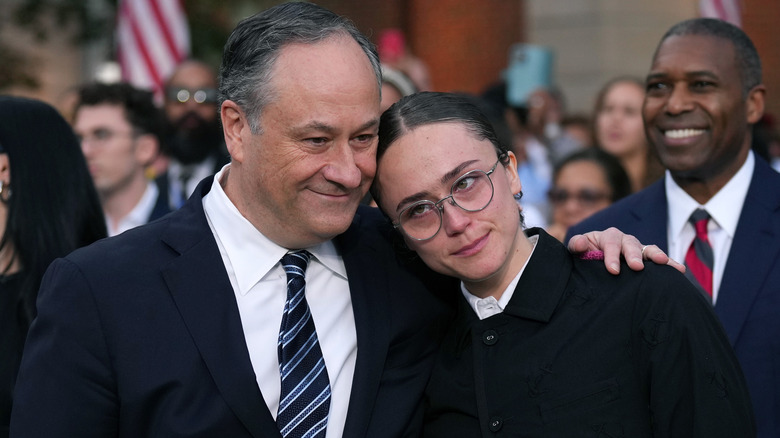 Doug Emhoff hugging his daughter, Ella Emhoff