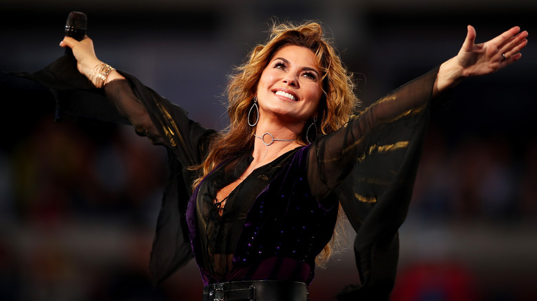 Shania Twain performing onstage