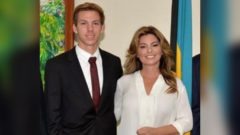 Shania Twain and son visiting Bahamian PM