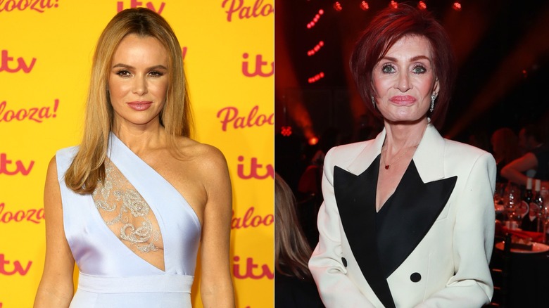 A split image of Sharon Osbourne with Amanda Holden