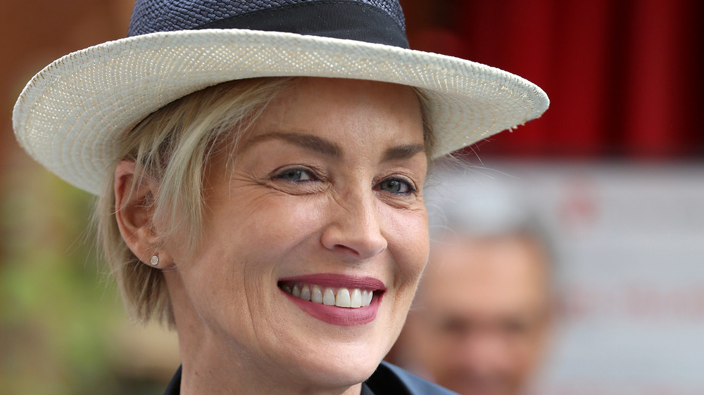 Sharon Stone smiles