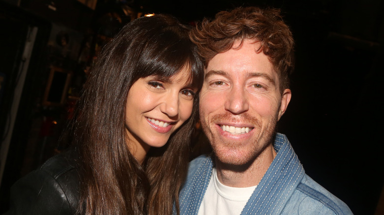 Nina Dobrev posing with Shaun White