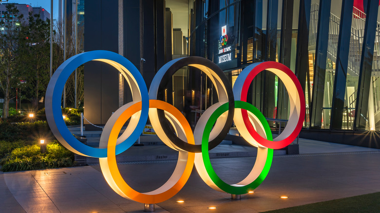 Olympic rings sculpture