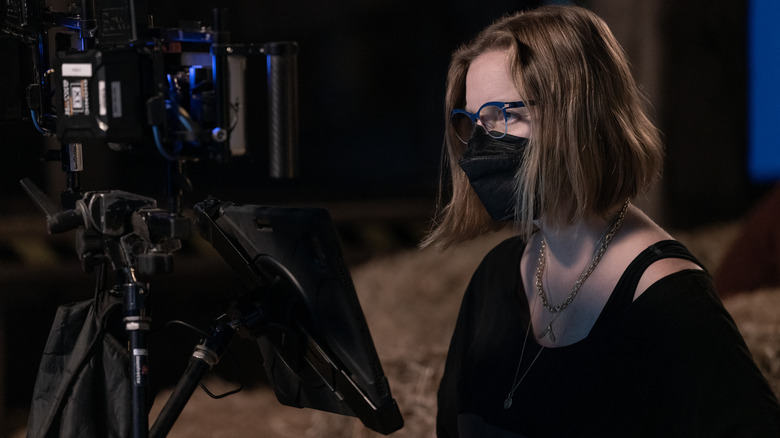 Director Sarah Polley on set of "Women Talking"