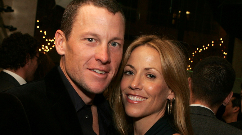 Lance Armstrong and Sheryl Crow at press event 