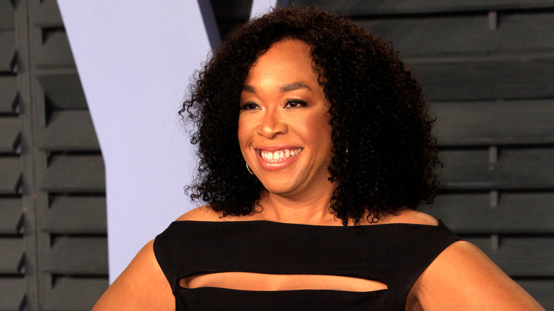 Shonda Rhimes smiling on red carpet