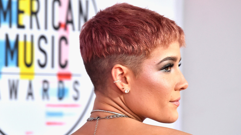 Halsey's undercut short hairstyle