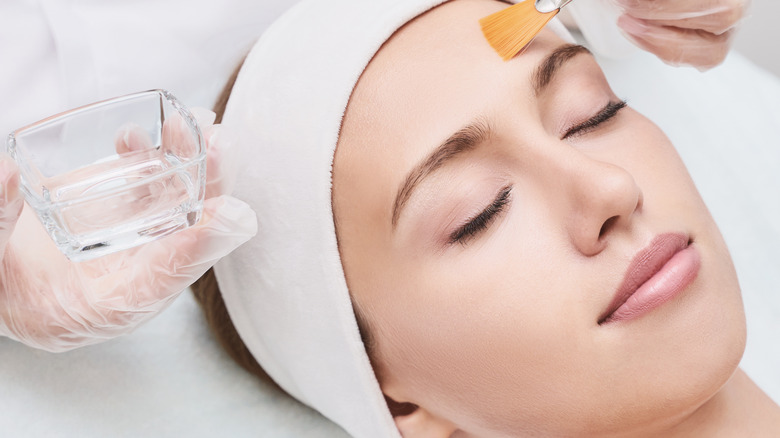 woman having chemical peel