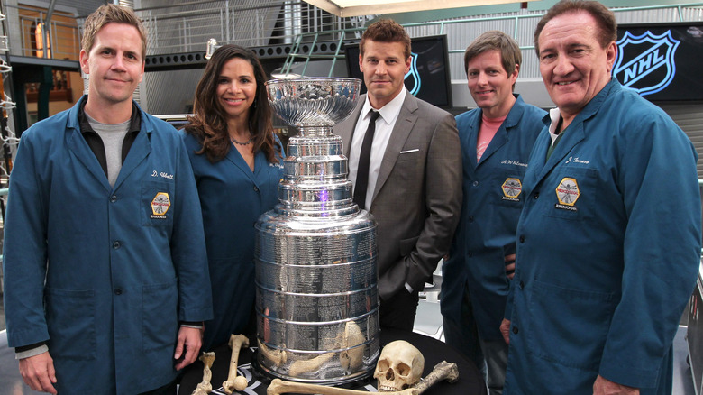 Bones cast on the set