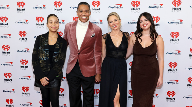 Sabine Holmes, T.J. Holmes, Amy Robach, and Annalise Mcintosh attending iHeartRadio z100's Jingle Ball 2024