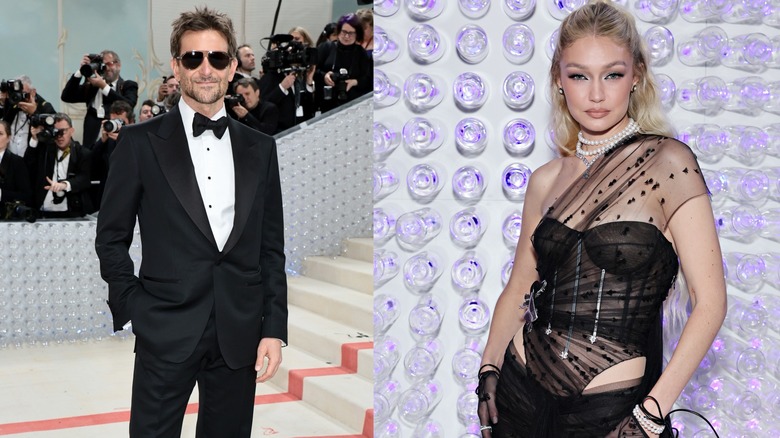 Split image of Bradley Cooper and Gigi Hadid