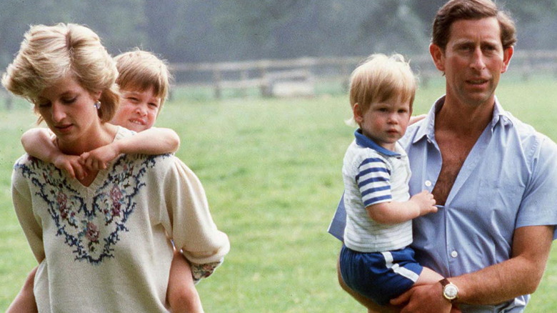 Diana and Charles with their young sons