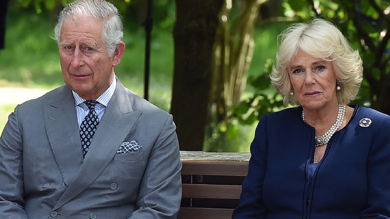 Charles and Camilla on bench