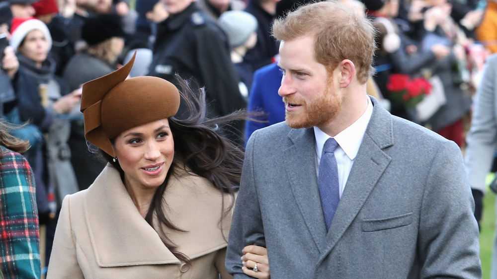 Meghan Markle and Prince Harry on Christmas in 2017