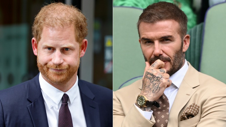 Prince Harry and David Beckham at separate events