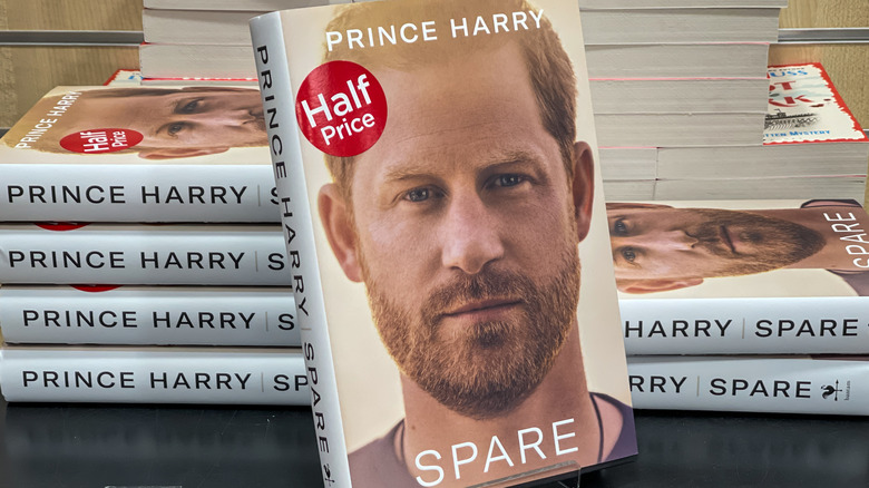 A display of Prince Harry's book "Spare"