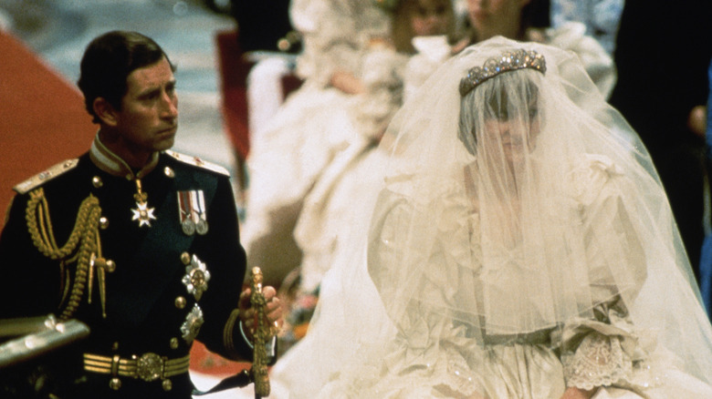 King Charles III and Princess Diana getting married 