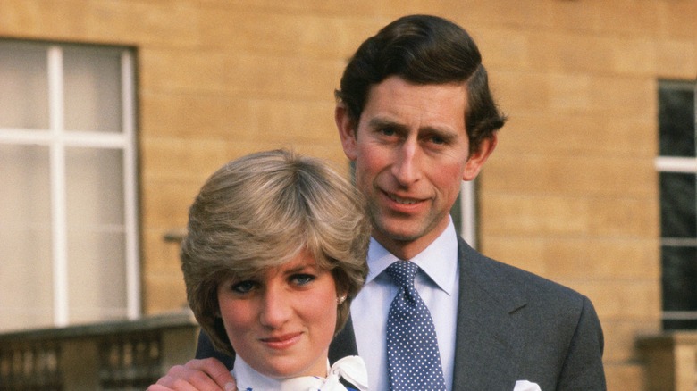 Princess Diana and King Charles III pose 