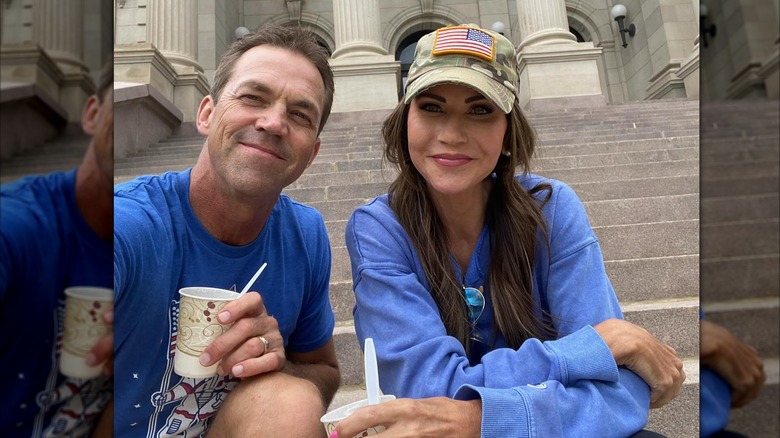 Bryon and Kristi Noem smiling in a selfie