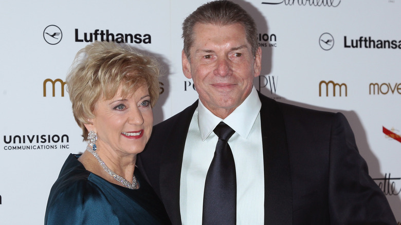 Linda McMahon and Vince McMahon smiling formal