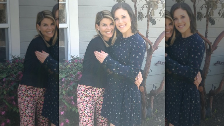 Lori Loughlin and Erin Krakow posing in a friendly embrace