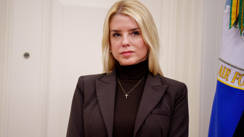 Pam Bondi looking serious