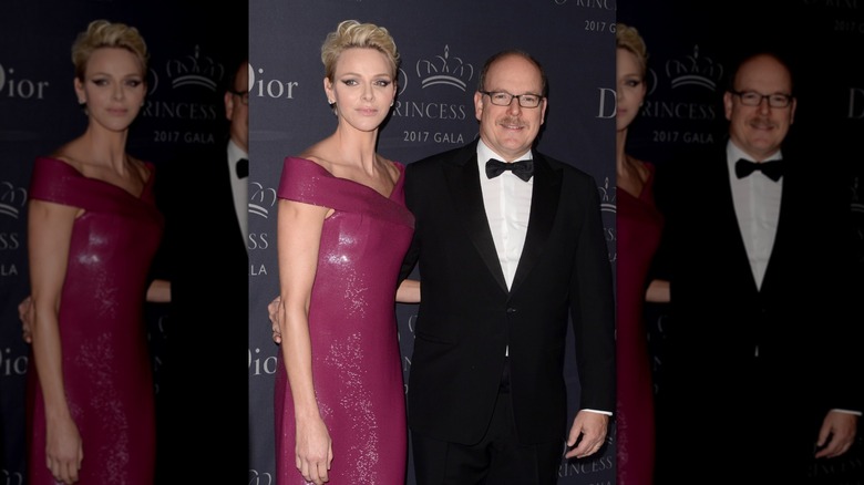 Prince Albert and Princess Charlene at gala