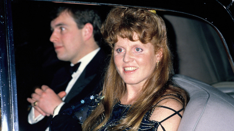 Sarah Ferguson and Prince Andrew in car