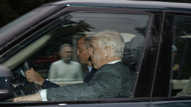 Prince Andrew in the car with Prince William 