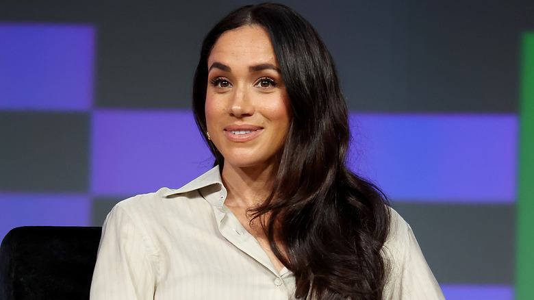 Meghan Markle on stage during event