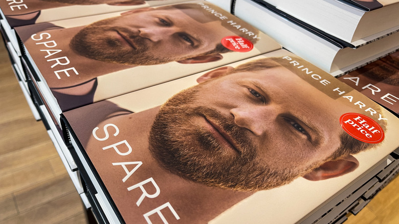 Prince Harry's book pictured on shelves