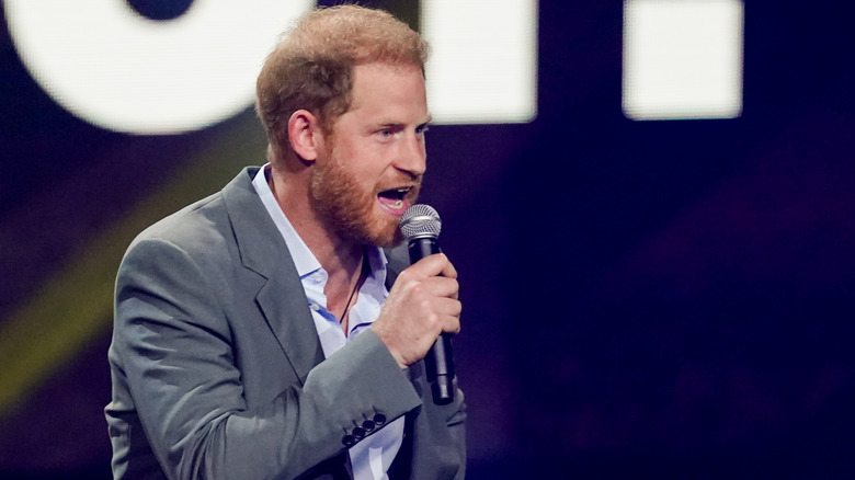 Prince Harry speaking to an audience