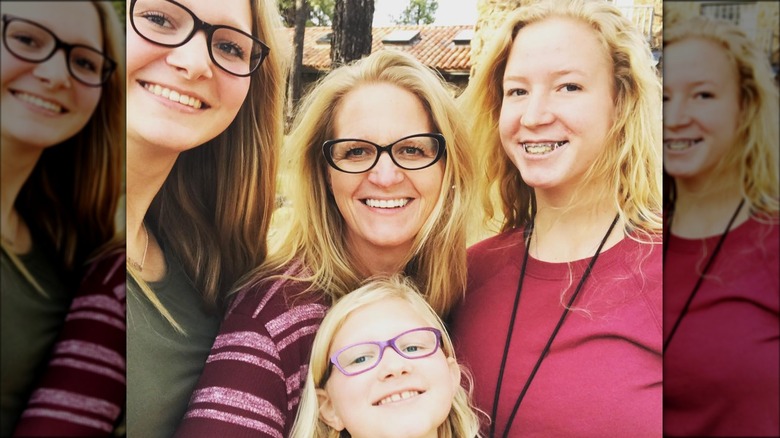 Christine Brown selfie with her daughters