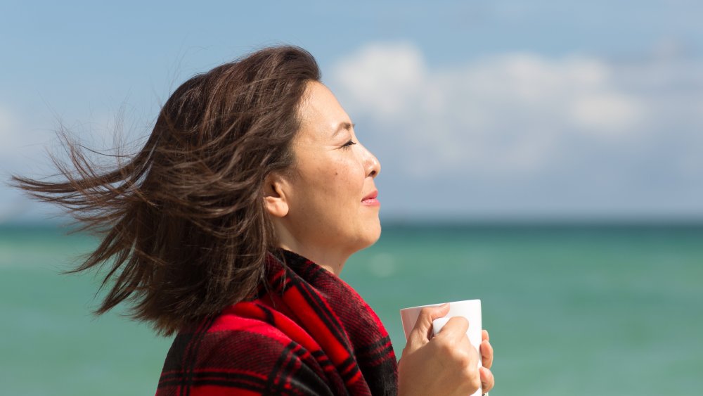 woman on a beach