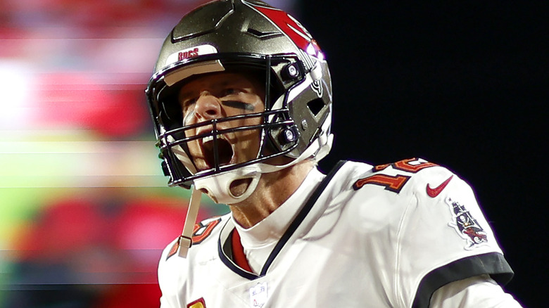 Tom Brady yelling at game